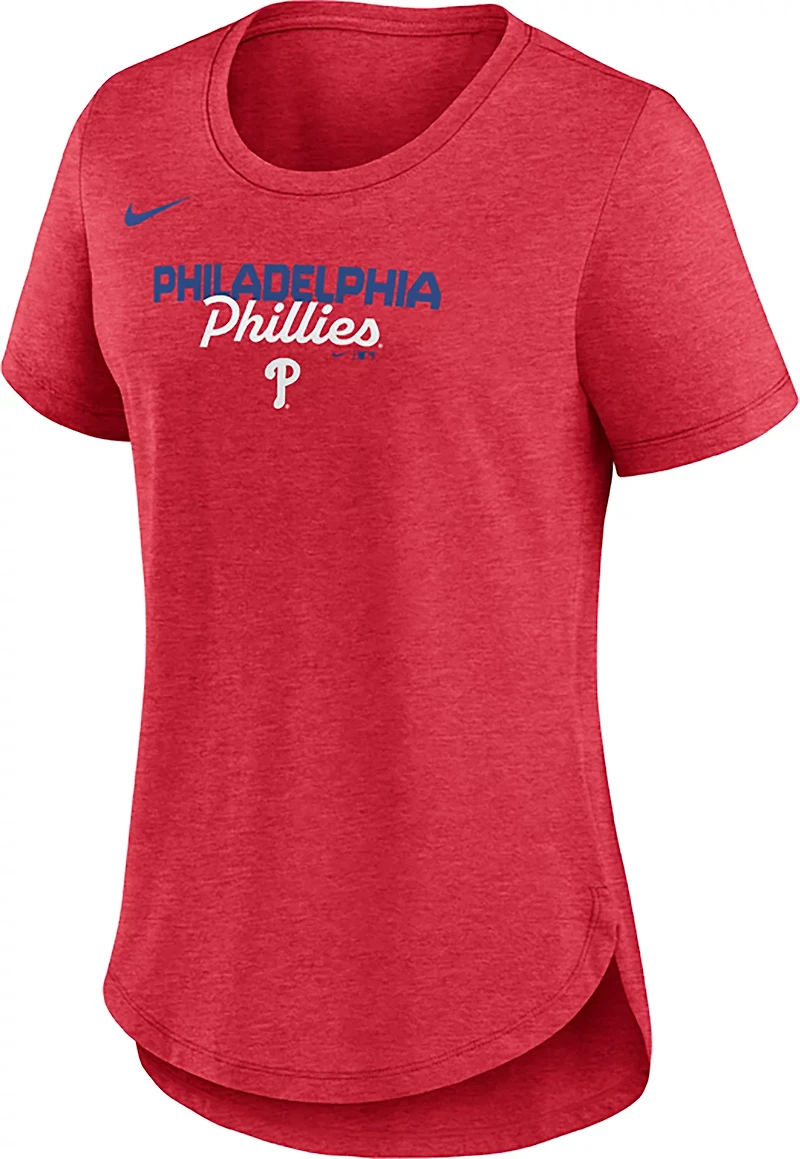 Nike Women's Phillies Primetime Arched Wordmark Triblend T-shirt