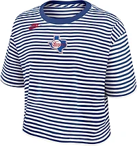 Nike Women's Rangers Cooperstown Striped Crop T-shirt