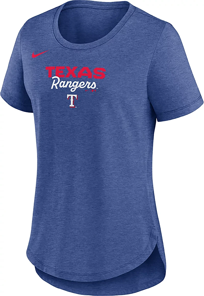 Nike Women's Rangers Primetime Arched Wordmark Triblend T-shirt