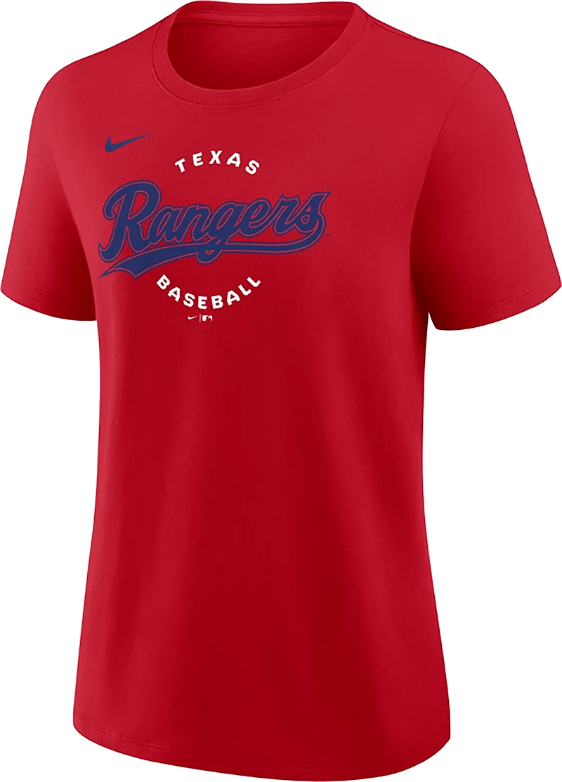 Nike Women's Texas Rangers Primetime Script Cotton Short Sleeve T-shirt