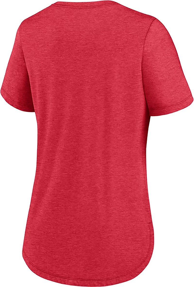 Nike Women's Reds Primetime Arched Wordmark Triblend T-shirt