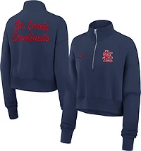 Nike Women's St. Louis Cardinals Phoenix 1/2-Zip Cropped Long Sleeve Fleece Pullover