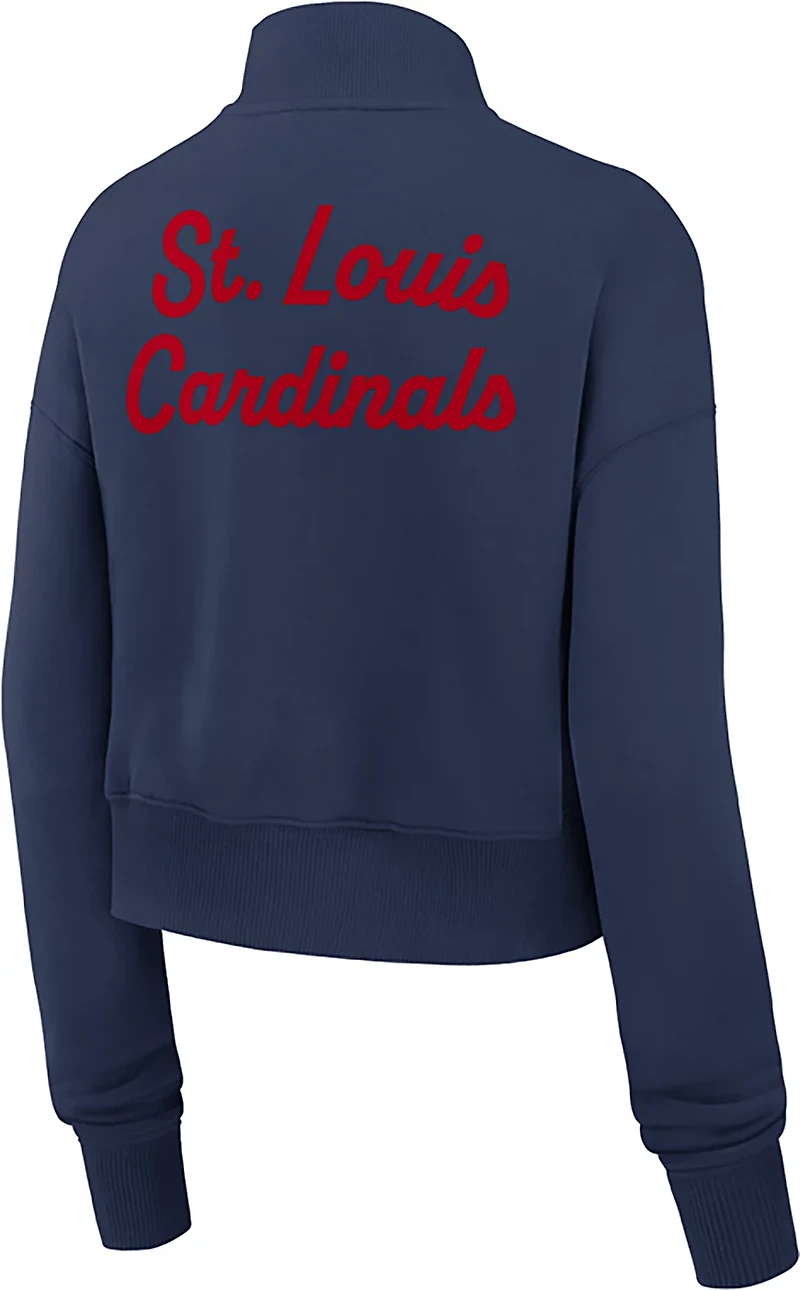 Nike Women's St. Louis Cardinals Phoenix 1/2-Zip Cropped Long Sleeve Fleece Pullover