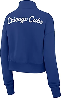 Nike Women's Chicago Cubs Phoenix 1/2-Zip Cropped Long Sleeve Fleece Pullover