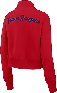 Nike Women's Texas Rangers Phoenix 1/2-Zip Cropped Long Sleeve Fleece Pullover