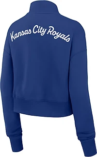 Nike Women's Kansas City Royals Phoenix 1/2-Zip Cropped Long Sleeve Fleece Pullover