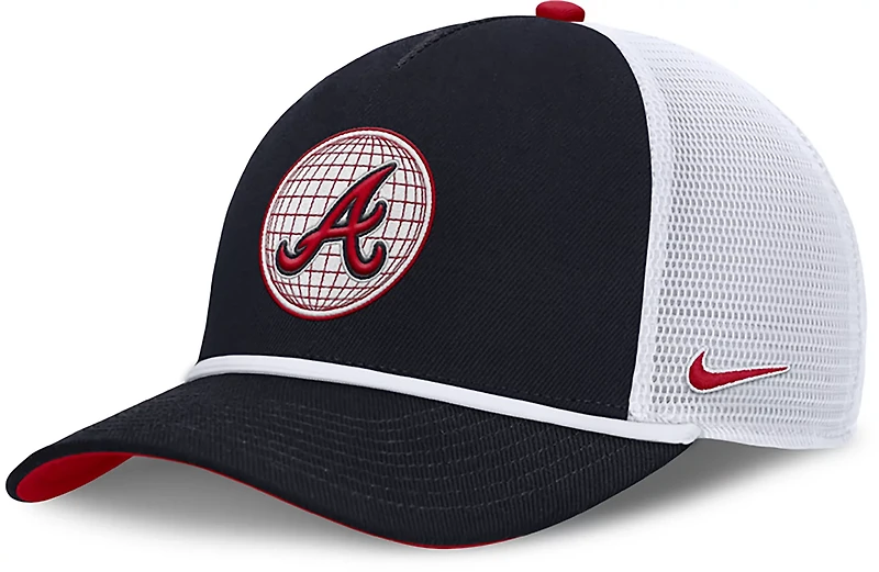 Nike Men's Atlanta Braves Primetime Rise Dri-FIT Structured 5-Panel Trucker Cap
