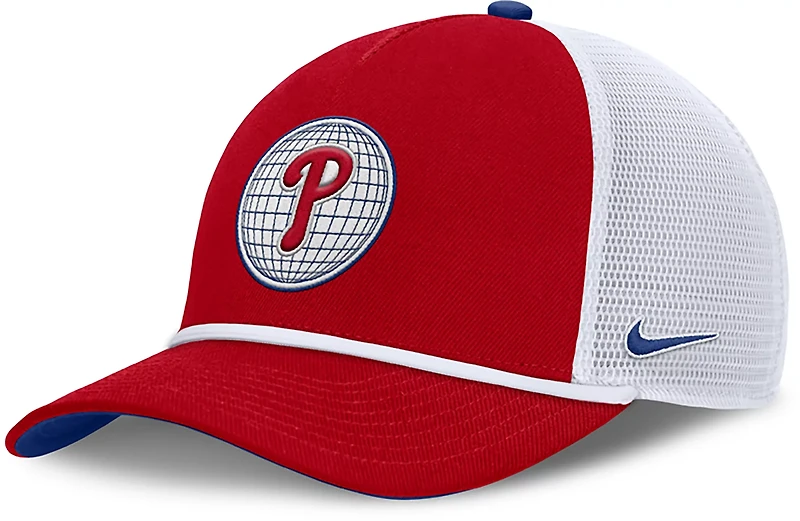Nike Men's Philadelphia Phillies Primetime Rise Dri-FIT Structured 5-Panel Trucker Cap