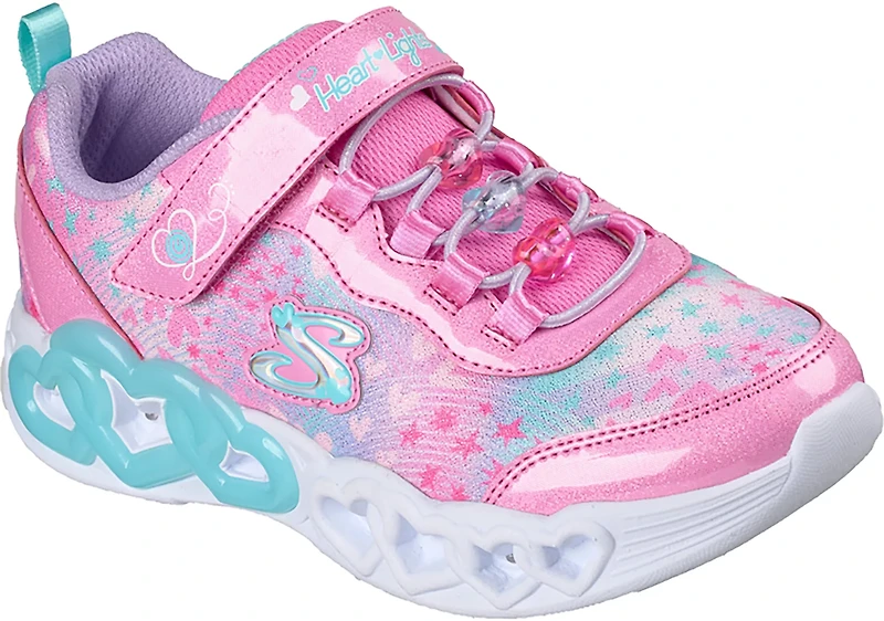 SKECHERS Girls' Preschool Infinite Heart Lights Heart Jewels Shoes