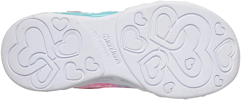 SKECHERS Girls' Preschool Infinite Heart Lights Heart Jewels Shoes