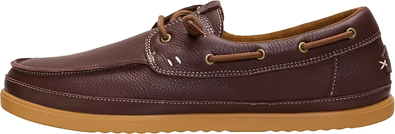 HEYDUDE Men's Harbor Lo Craft Leather Boat Shoes
