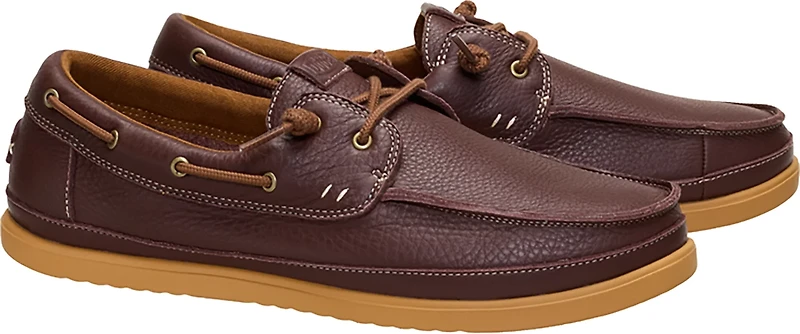 HEYDUDE Men's Harbor Lo Craft Leather Boat Shoes