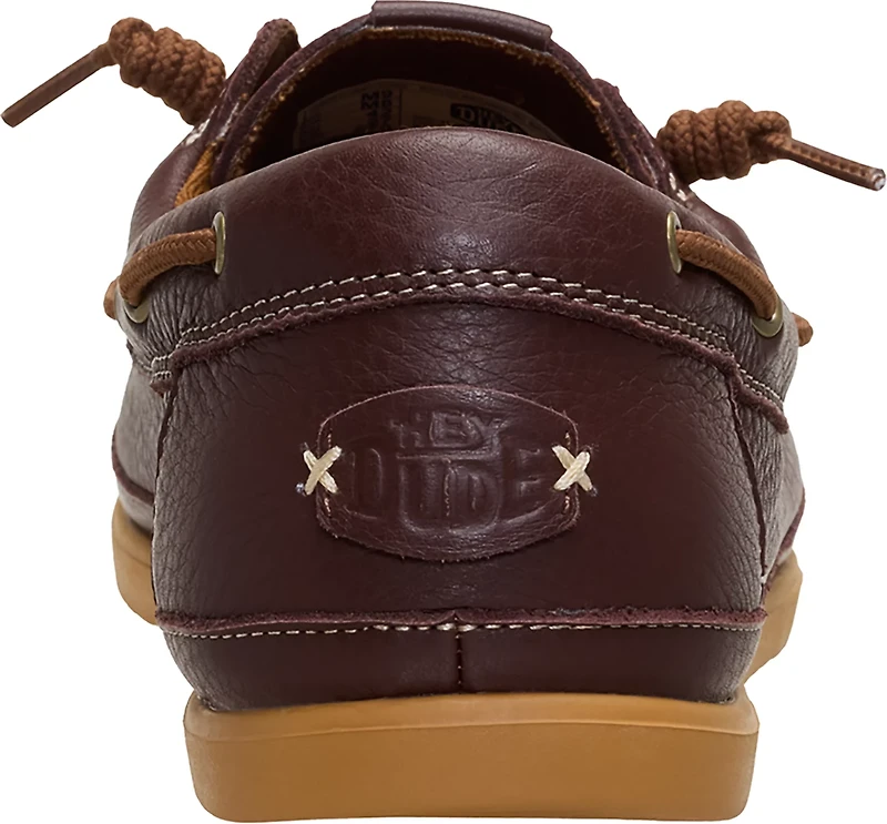HEYDUDE Men's Harbor Lo Craft Leather Boat Shoes