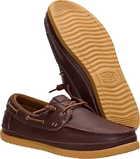 HEYDUDE Men's Harbor Lo Craft Leather Boat Shoes