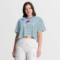 Nike Women's Phillies Cooperstown Striped Crop T-shirt