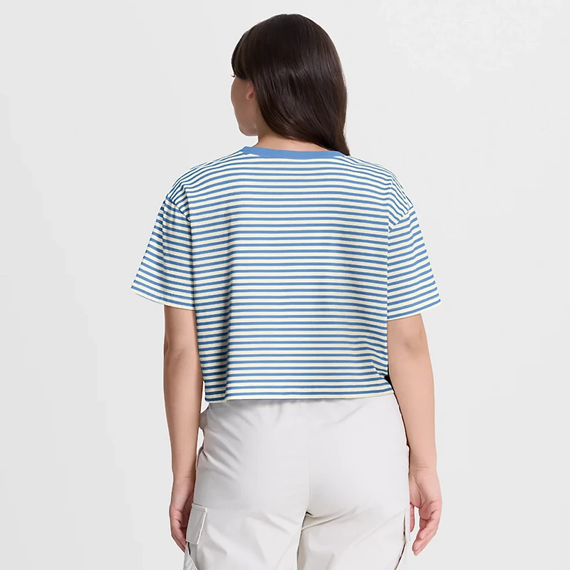 Nike Women's Phillies Cooperstown Striped Crop T-shirt