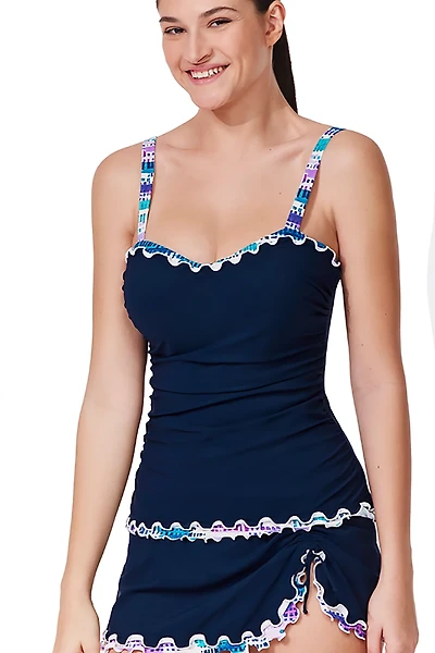 Gottex Women's Canva Tricolore D-Cup Tankini Swim Top