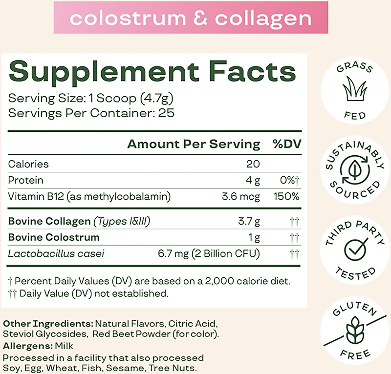 Bloom Nutrition Colostrum & Collagen Peptides - 25 Servings