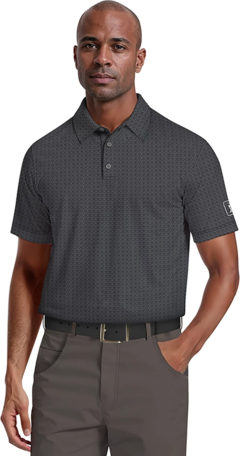 PGA Tour Men's Short Sleeve Golf Flag Geo Essential Printed Polo