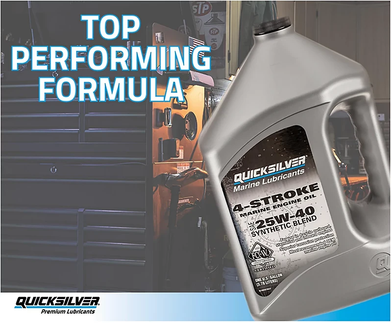 Quicksilver 25W-40 4-Stroke Synthetic Blend Marine Engine Oil 1 Gallon