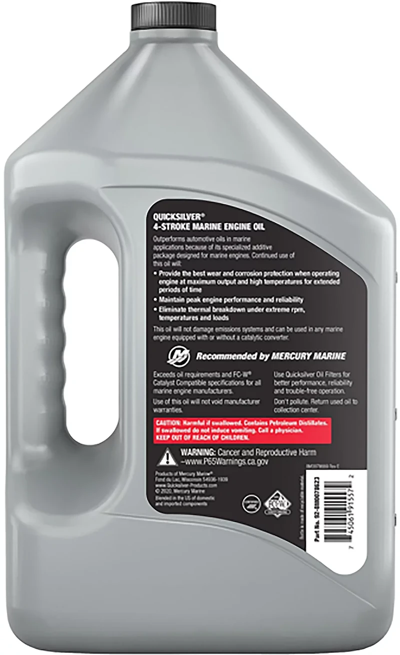Quicksilver 25W-40 4-Stroke Synthetic Blend Marine Engine Oil 1 Gallon