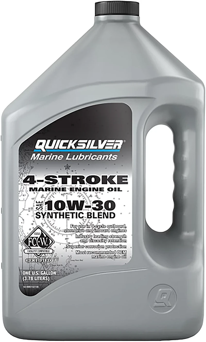 Quicksilver 10W-30 4-Stroke Synthetic Blend Marine Engine Oil 1 Gallon