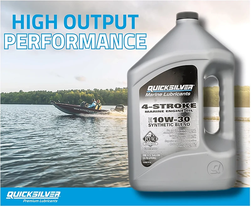 Quicksilver 10W-30 4-Stroke Synthetic Blend Marine Engine Oil 1 Gallon