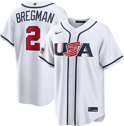 Nike Men's Alex Bregman USA World Baseball Classic Home Stadium Player Name and Number Jersey