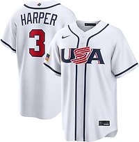 Nike Men's USA B. Harper World Baseball Classic Home Stadium Player N&N Jersey