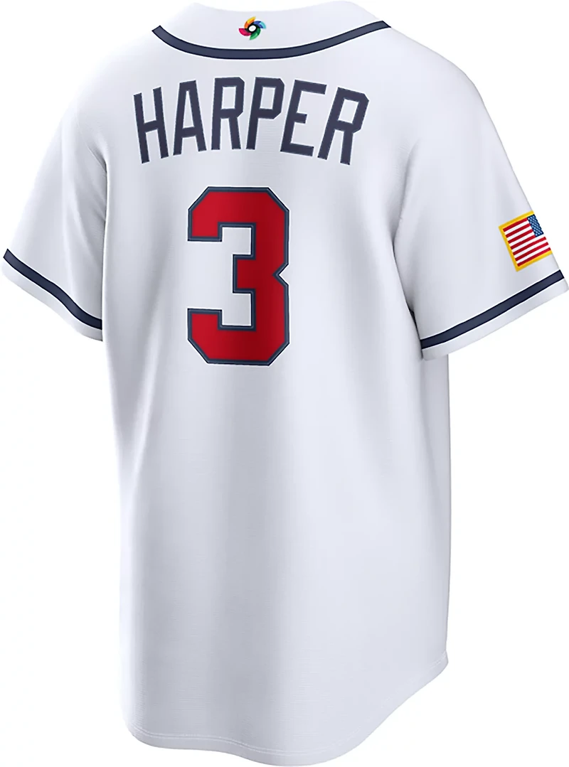 Nike Men's USA B. Harper World Baseball Classic Home Stadium Player N&N Jersey