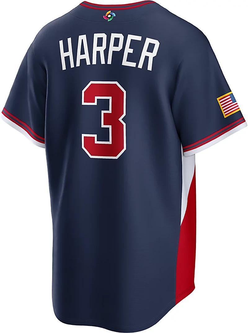Nike Men's USA B. Harper World Baseball Classic Road Stadium Player N&N Jersey