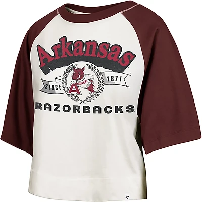 47 Women's Arkansas Infield Shift Raglan Crop T-shirt