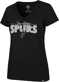 '47 Women's San Antonio Spurs Glimmer on Ultra Rival V-neck T-shirt