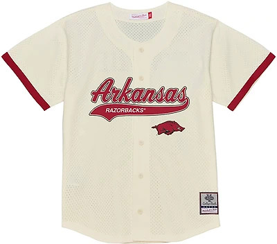 Mitchell & Ness Men’s University of Arkansas Mesh Button Front Baseball Jersey