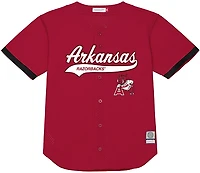 Mitchell & Ness Men’s University of Arkansas Mesh Button Front Baseball Jersey
