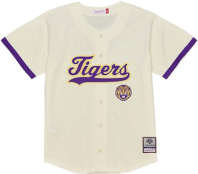 Mitchell & Ness Men’s Louisiana State University Mesh Button Front Baseball Jersey