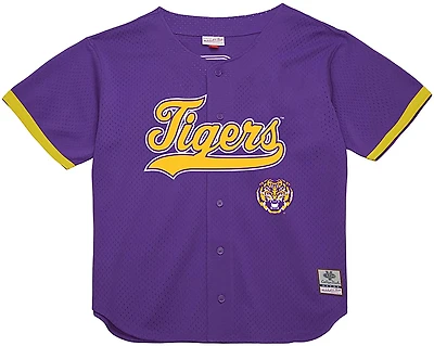 Mitchell & Ness Men’s Louisiana State University Mesh Button Front Baseball Jersey
