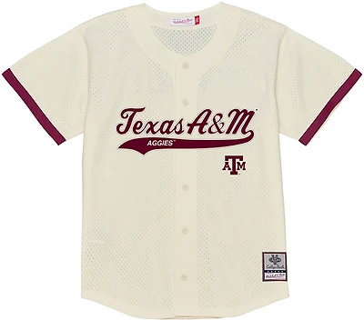 Mitchell & Ness Men’s Texas A&M University Mesh Button Front Baseball Jersey