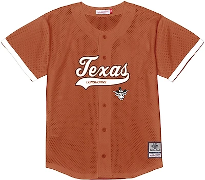 Mitchell & Ness Men’s University of Texas Mesh Button Front Baseball Jersey