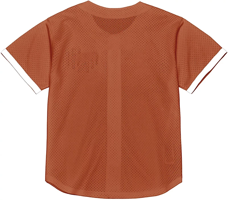 Mitchell & Ness Men’s University of Texas Mesh Button Front Baseball Jersey
