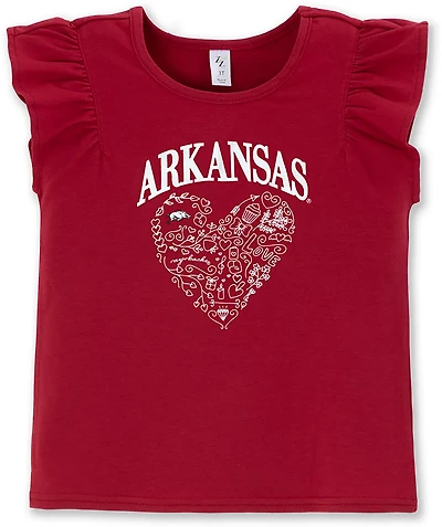 ZooZatz Toddlers' Arkansas Ladybug Ruffle Sleeve T-shirt