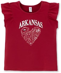 ZooZatz Toddlers' Arkansas Ladybug Ruffle Sleeve T-shirt