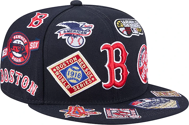 New Era Men's Boston Red Sox Allover Logo 9FIFTY Cap