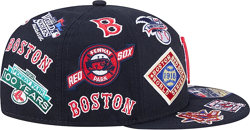 New Era Men's Boston Red Sox Allover Logo 9FIFTY Cap