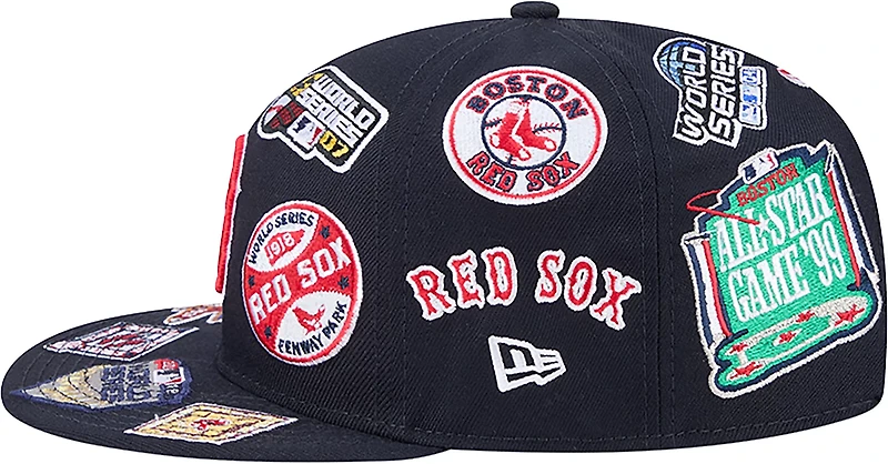 New Era Men's Boston Red Sox Allover Logo 9FIFTY Cap