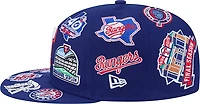 New Era Men's Texas Rangers Allover Logo 9FIFTY Cap