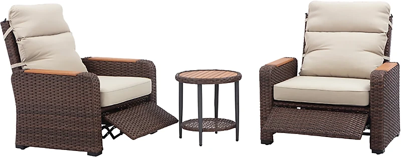 Teamson Home Wicker Recliner 3-piece Set