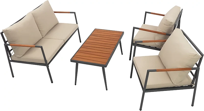 Teamson Home Steel Frame Conversation 4-piece Set