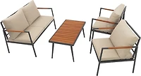 Teamson Home Steel Frame Conversation 4-piece Set