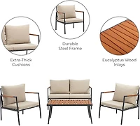 Teamson Home Steel Frame Conversation 4-piece Set
